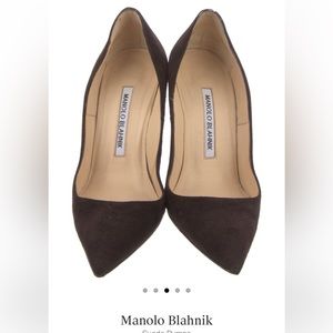 Authentic Manolo Blahnik Brown Suede Stiletto Pumps
